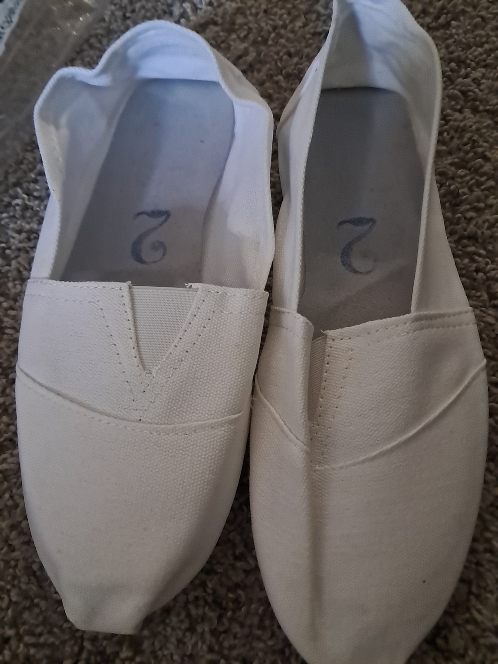 Women's Casual Canvas Slip-On Flats in White